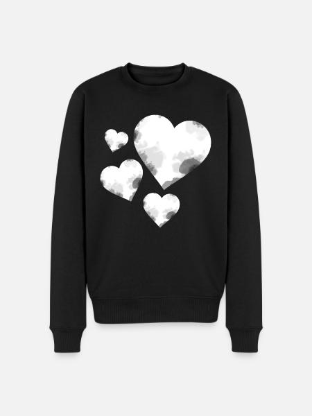 Beautiful white hearts - Men's Premium Organic Jumper - black