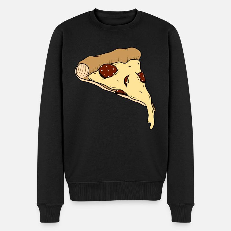 Pizza - Männer Premium Bio Pullover - Schwarz