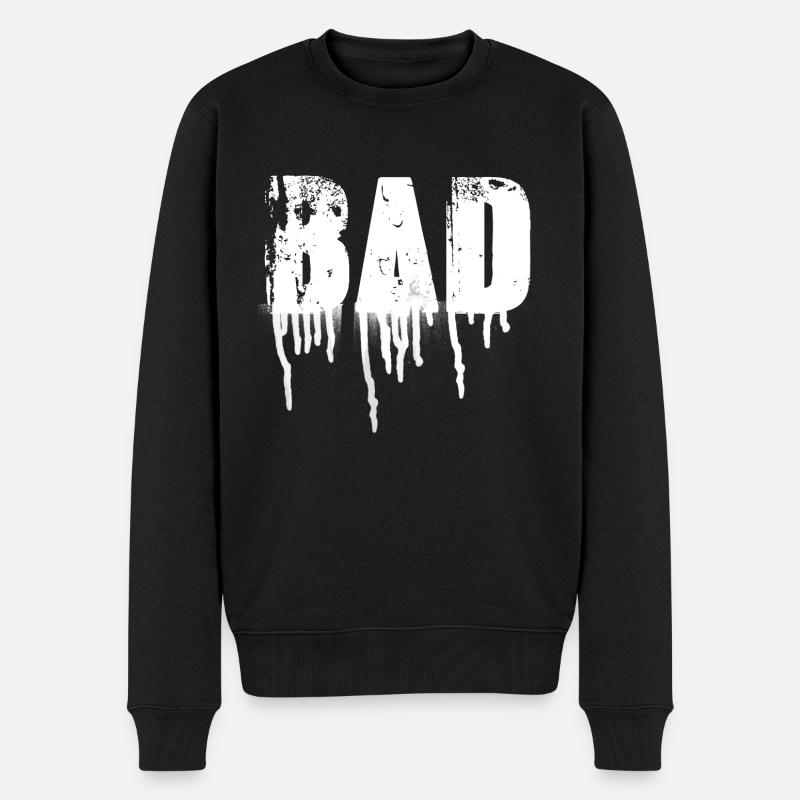 bad,font,white,graffiti,typo,stencil - Men's Premium Organic Jumper - black