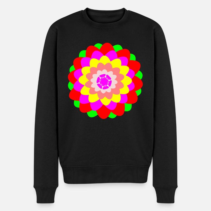 Flower - Männer Premium Bio Pullover - Schwarz