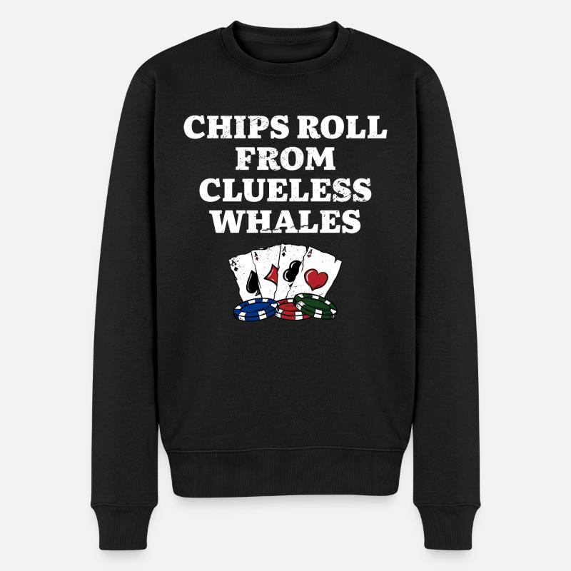 Rouleau de jetons de Clueless Whales Poker Funny Poker - Pull Premium bio Homme - noir