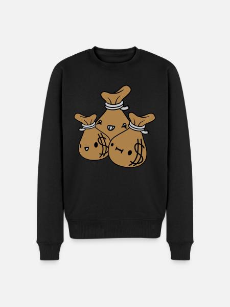Geldsäcke Freunde Team Crew - Männer Premium Bio Pullover - Schwarz