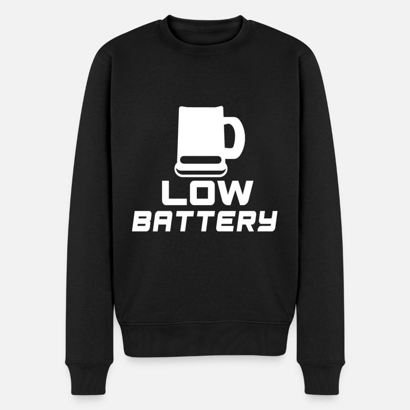 Low battery Beer (Blanc) - Pull Premium bio Homme - noir
