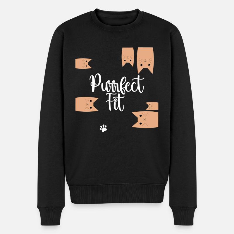 Purrfect Fit - Männer Premium Bio Pullover - Schwarz