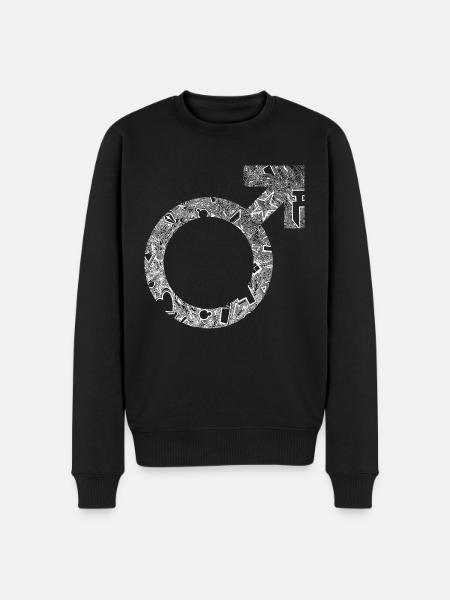 Manpower sign white - Men's Premium Organic Jumper - black