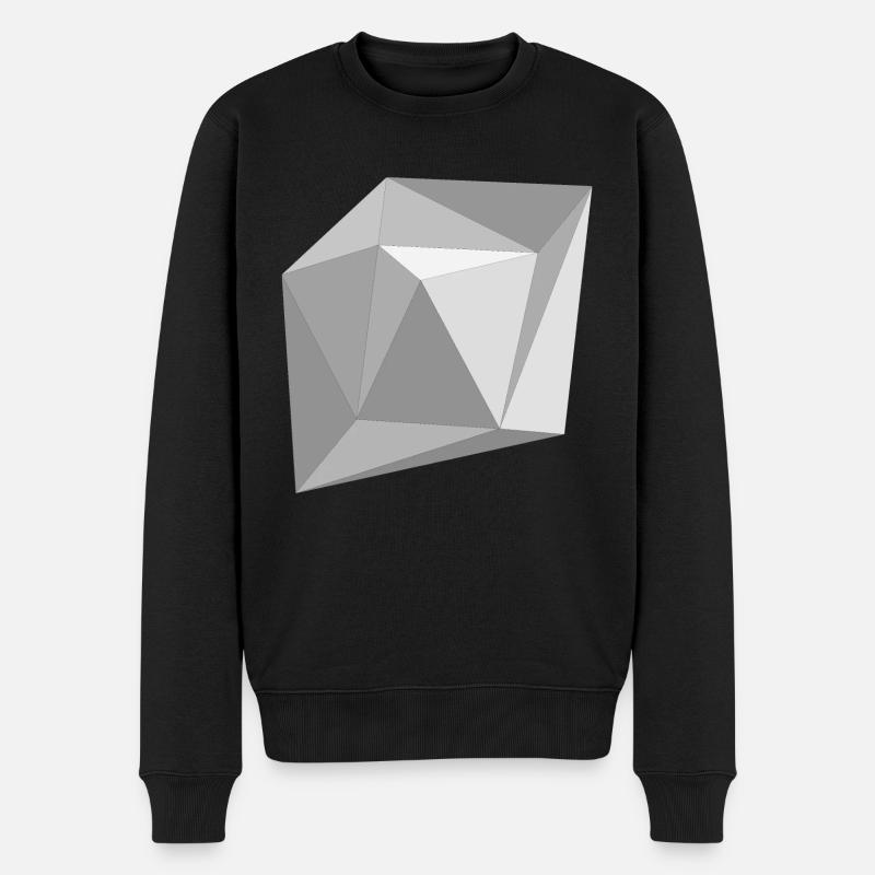 Grey Triangles - Männer Premium Bio Pullover - Schwarz