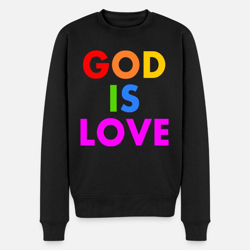 God is love - Pull Premium bio Homme - noir