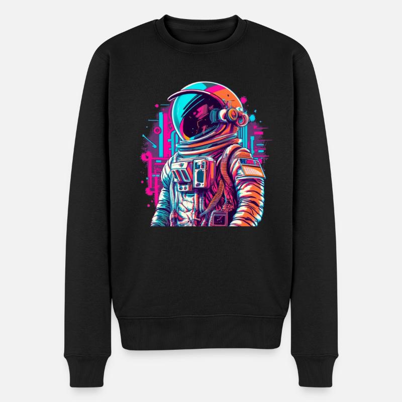 Raumfahrer Astronaut Geschenkidee - Männer Premium Bio Pullover - Schwarz