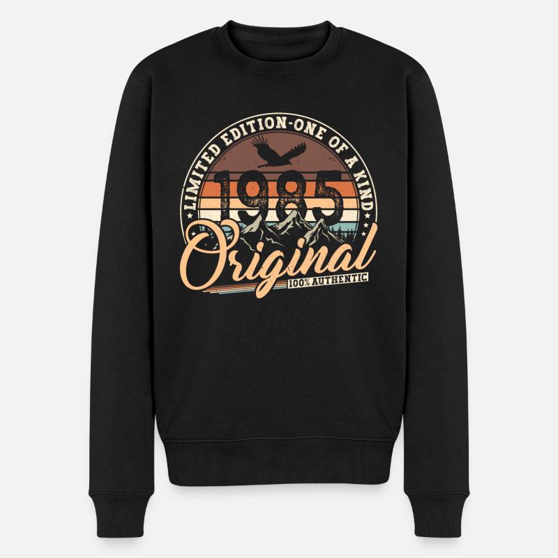 Original 1985 Vintage Jahrgang Geburtstag Geschenk - Männer Premium Bio Pullover - Schwarz