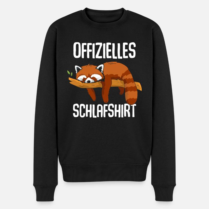 Offizielles Schlafshirt Roter Panda - Männer Premium Bio Pullover - Schwarz