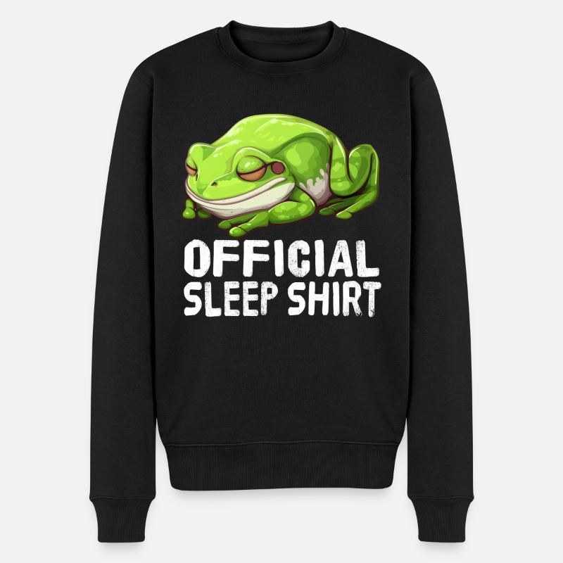 Offizielles Schlafshirt Frosch - Männer Premium Bio Pullover - Schwarz