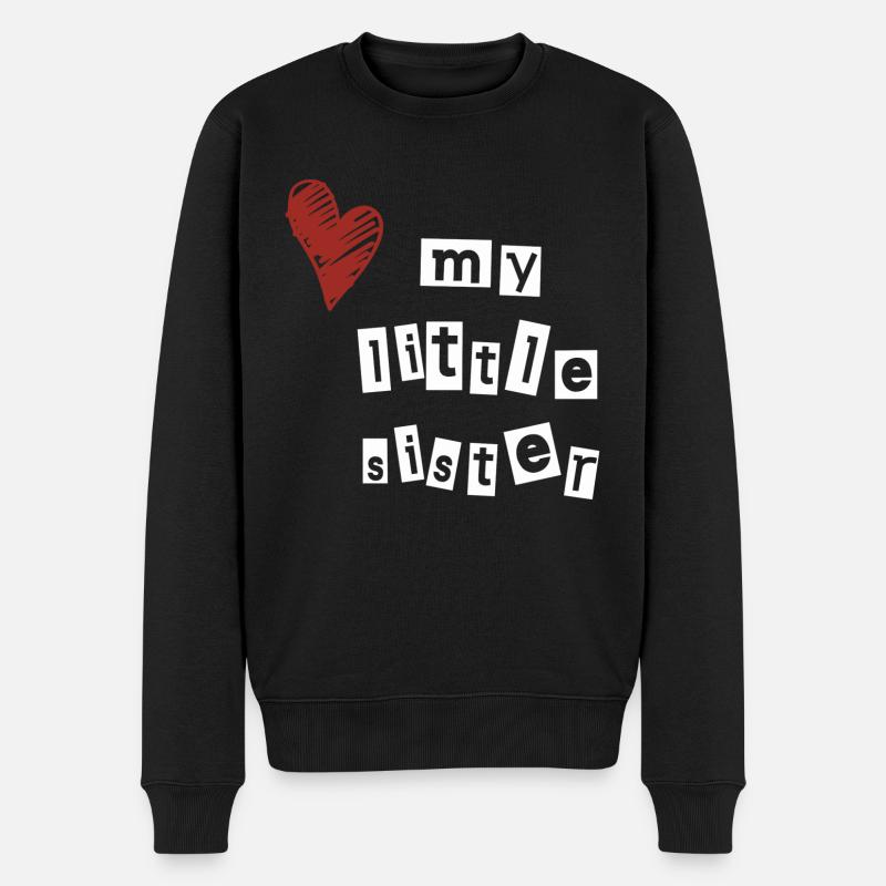 Love my little sister - Männer Premium Bio Pullover - Schwarz
