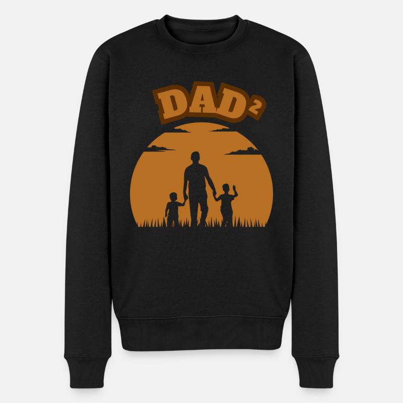 Papa² 2 Fils Marron - Pull Premium bio Homme - noir