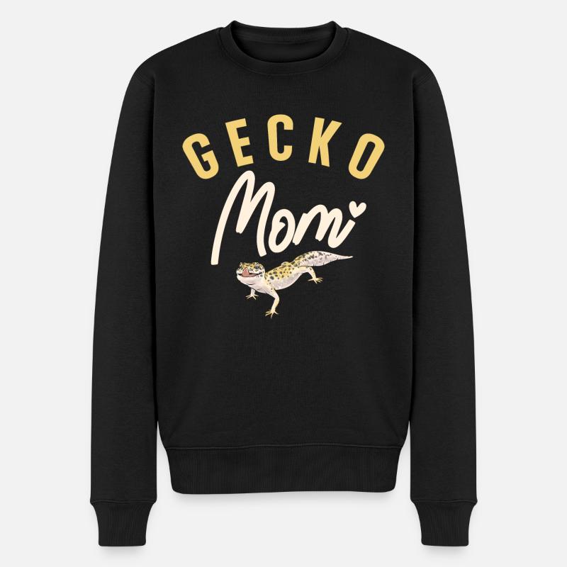 Leopardgecko Reptil Haustier Gecko - Männer Premium Bio Pullover - Schwarz