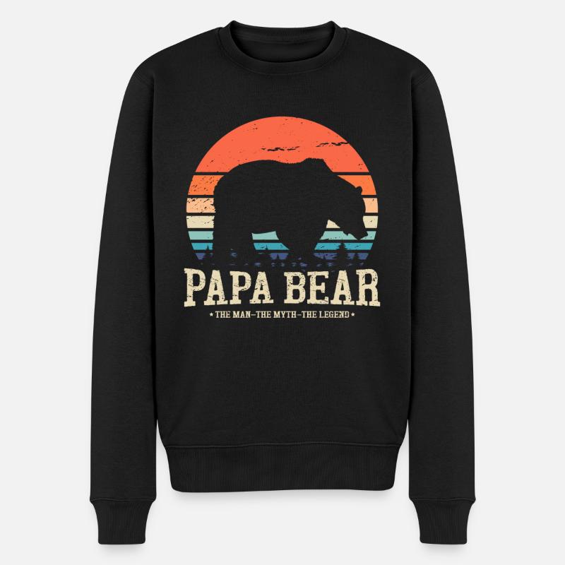 Papa Ours - Pull Premium bio Homme - noir