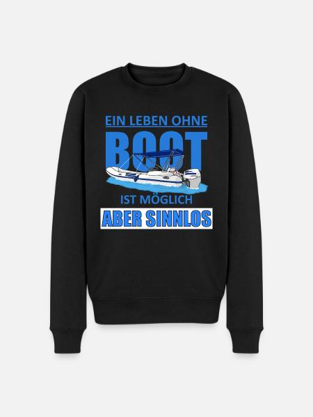 Ein leben Ohne Boot - Männer Premium Bio Pullover - Schwarz