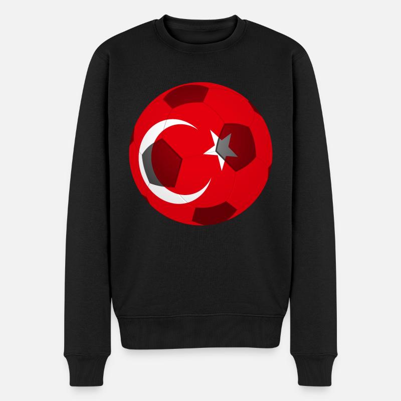 Modèle de drapeau de football Turquie - Pull Premium bio Homme - noir