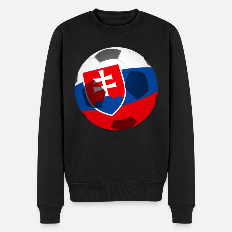 Modèle de drapeau de football Slovaquie - Pull Premium bio Homme - noir