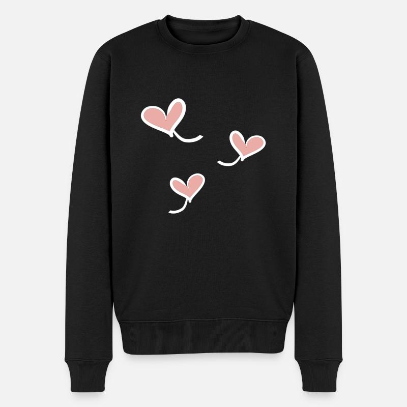 trois cœurs - Pull Premium bio Homme - noir