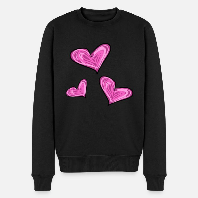 Herzen Herz - Männer Premium Bio Pullover - Schwarz