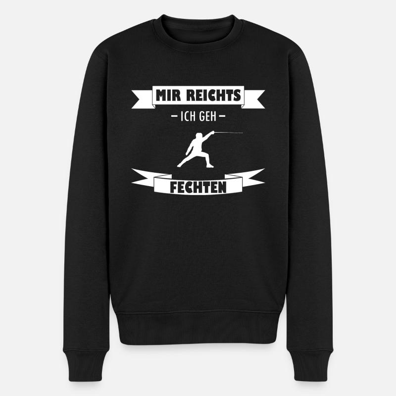 Fechten Sprüche Fechter Spruch Humor - Männer Premium Bio Pullover - Schwarz