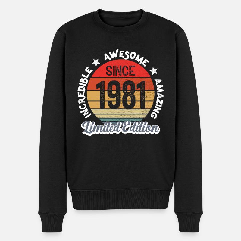 amazing since 1981 -anniversaire - Pull Premium bio Homme - noir