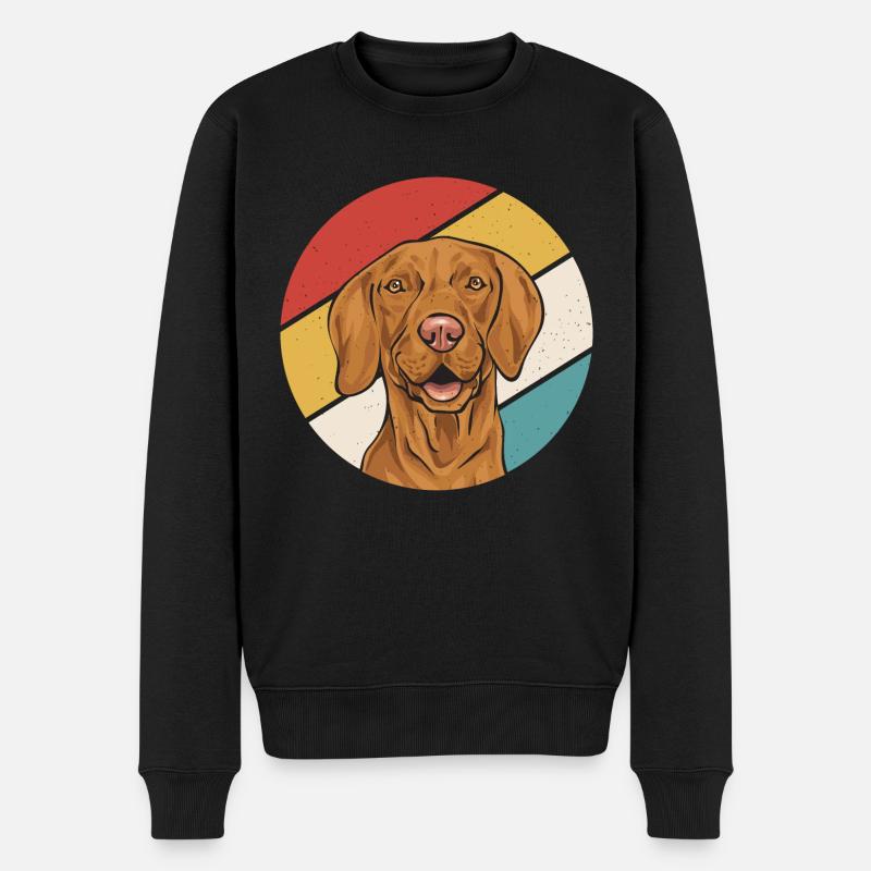 Vizsla Retro Vintage Ungarischer Vizsla - Männer Premium Bio Pullover - Schwarz