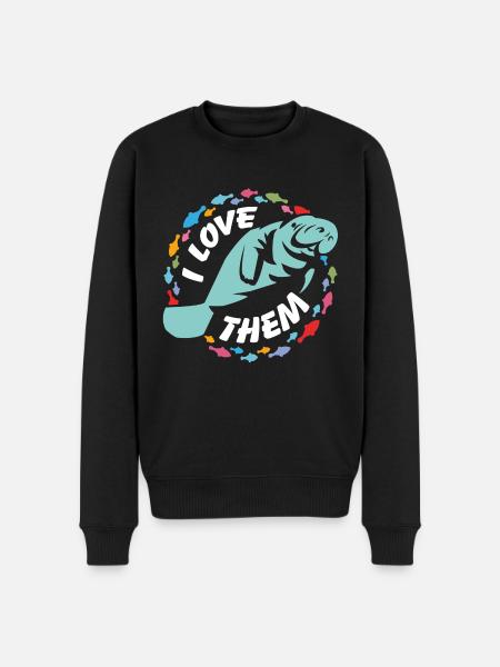 I love manatees - Men's Premium Organic Jumper - black