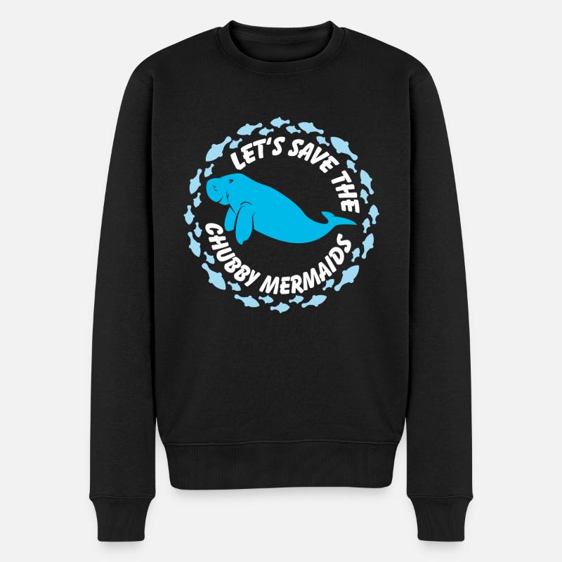 Sauvez les lamantins les dugongs - Pull Premium bio Homme - noir