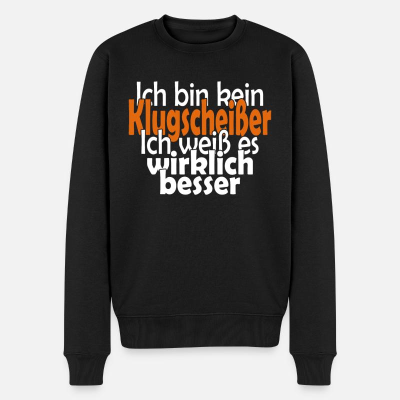 Klugscheißer - Männer Premium Bio Pullover - Schwarz
