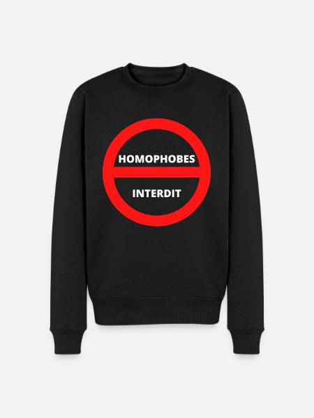 HOMOPHOBES INTERDIT - Pull Premium bio Homme - noir