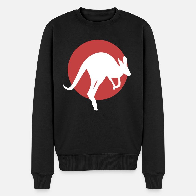 Känguru - Männer Premium Bio Pullover - Schwarz