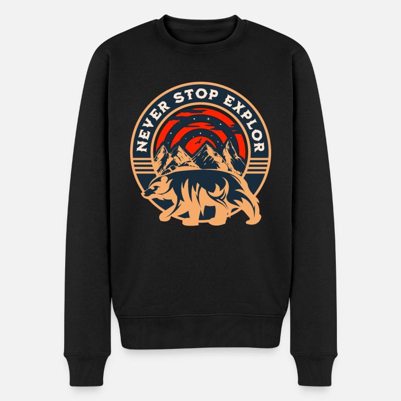 Randonnée - Explorer - Cadeau - Pull Premium bio Homme - noir