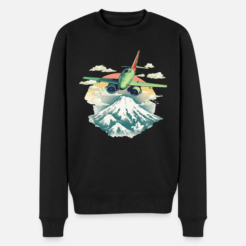 Das Flugzeug - Männer Premium Bio Pullover - Schwarz
