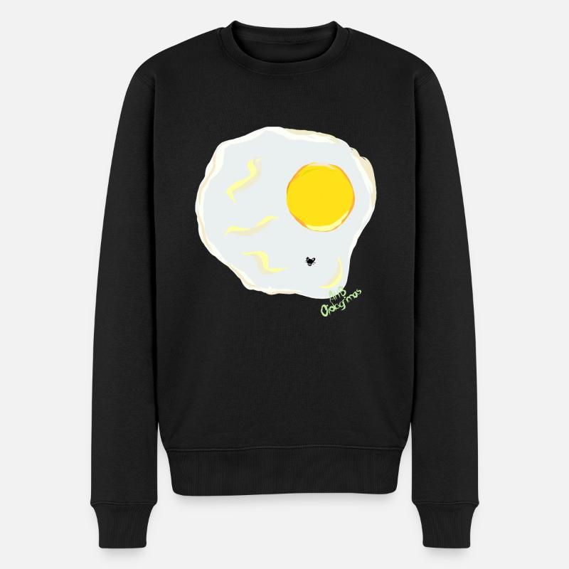 SPIEGELEI v Fliege - Männer Premium Bio Pullover - Schwarz