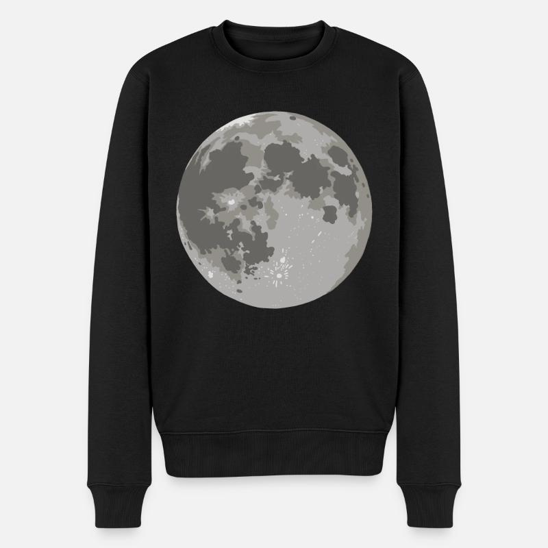 Mond - Himmelskörper - Männer Premium Bio Pullover - Schwarz
