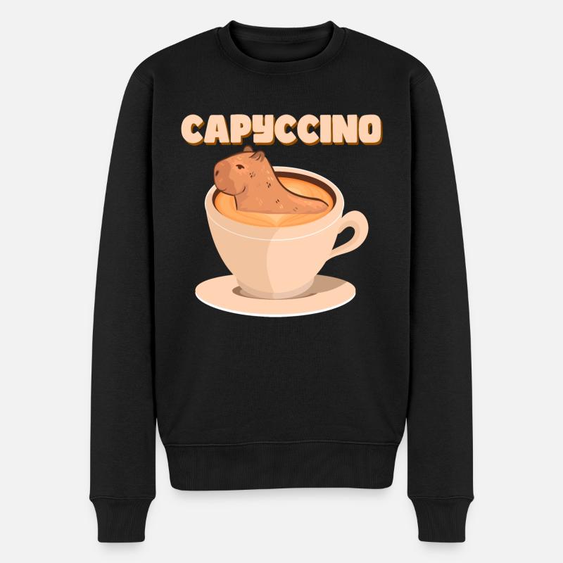 Capyccino Capybara rongeur Mammal - Pull Premium bio Homme - noir