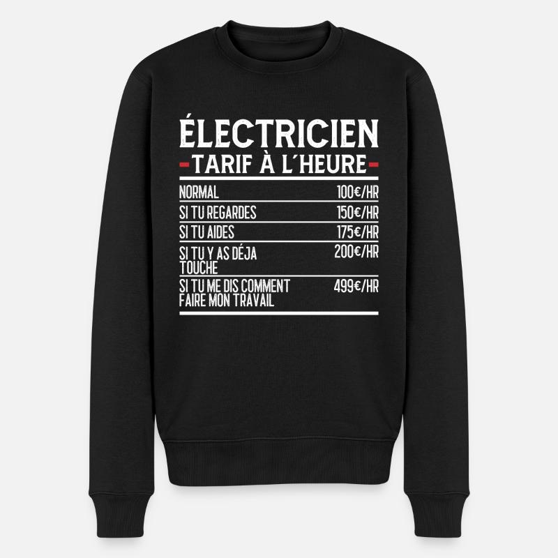 Électricien Idée Cadeau Humour - Pull Premium bio Homme - noir