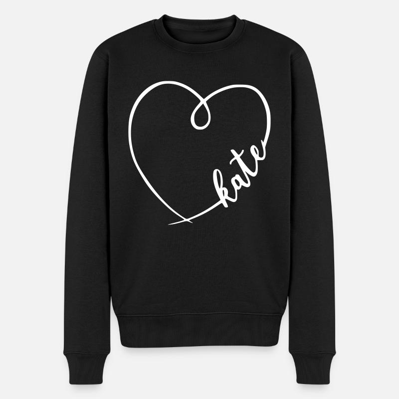 Kate Nom Calligraphie Coeur - Pull Premium bio Homme - noir