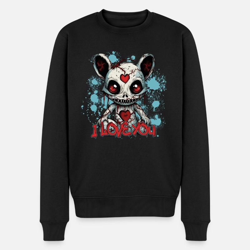 VODOO TEDDY - Männer Premium Bio Pullover - Schwarz