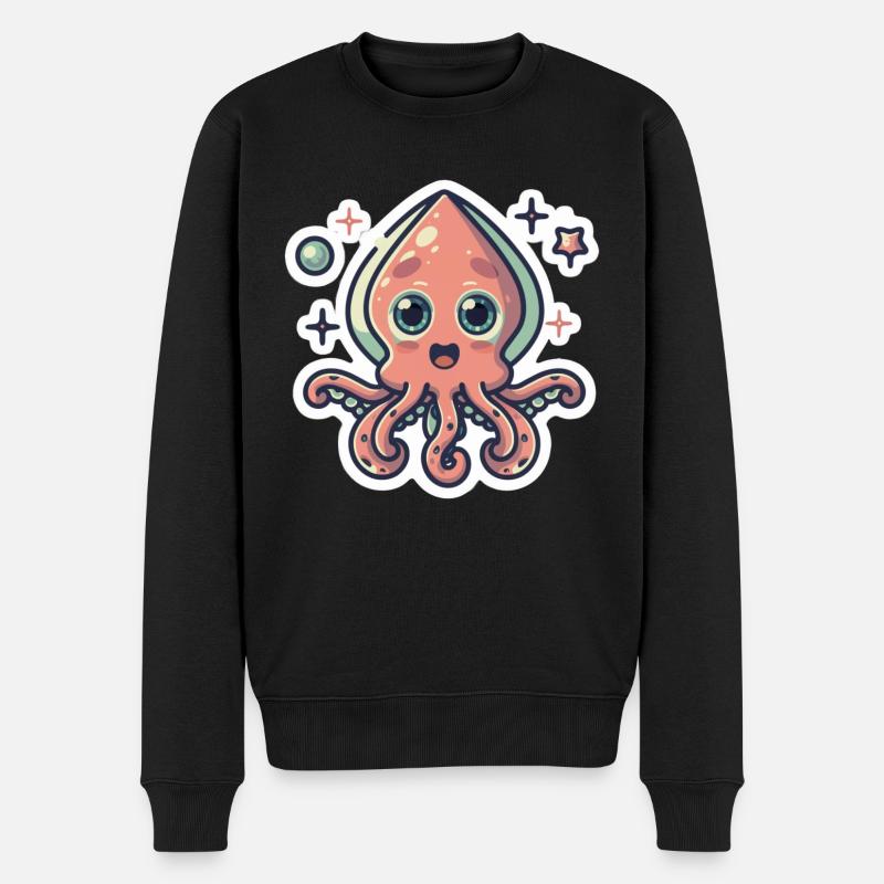 Amoureux des calamars - Pull Premium bio Homme - noir