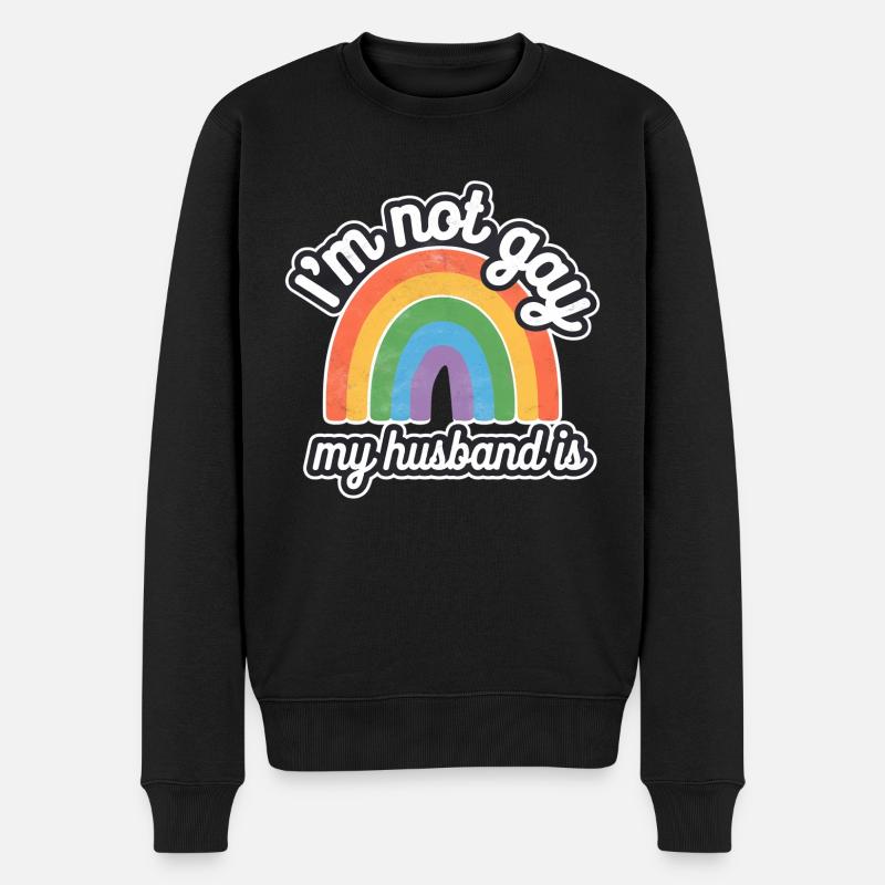 I'm Not Gay My Husband Is 17 - Männer Premium Bio Pullover - Schwarz