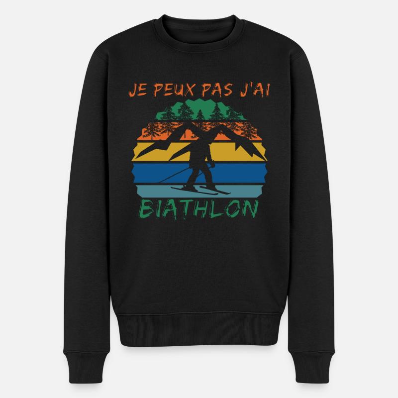 Je peux pas j'ai Biathlon - Pull Premium bio Homme - noir