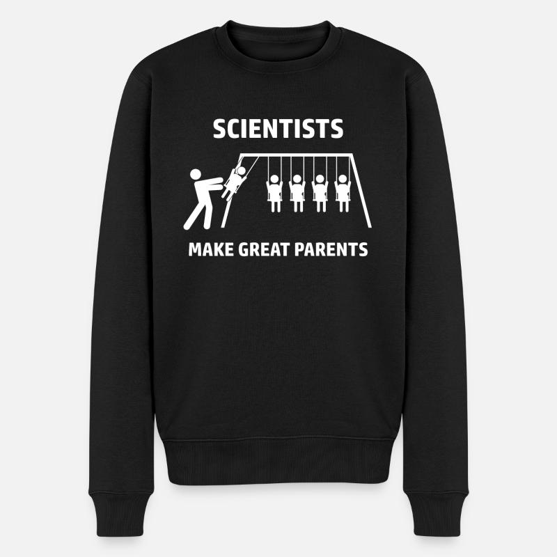 Scientists make great parents - Männer Premium Bio Pullover - Schwarz