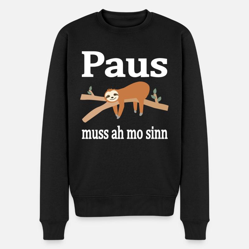 Saarländer Faultier - Männer Premium Bio Pullover - Schwarz