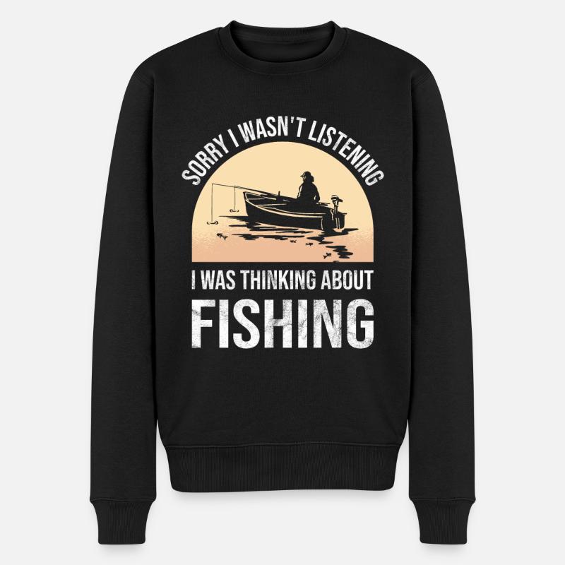 Pêcher pêche pêcher bateau cadeau - Pull Premium bio Homme - noir