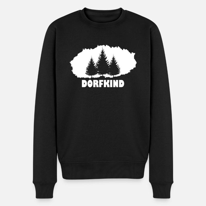 Dorfkind - Männer Premium Bio Pullover - Schwarz