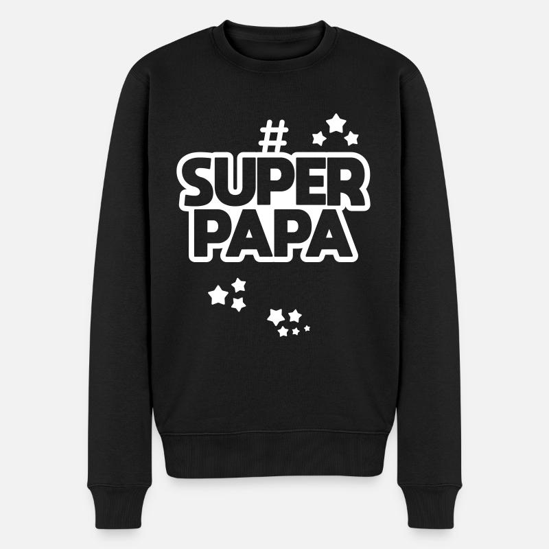 Super papa - Pull Premium bio Homme - noir