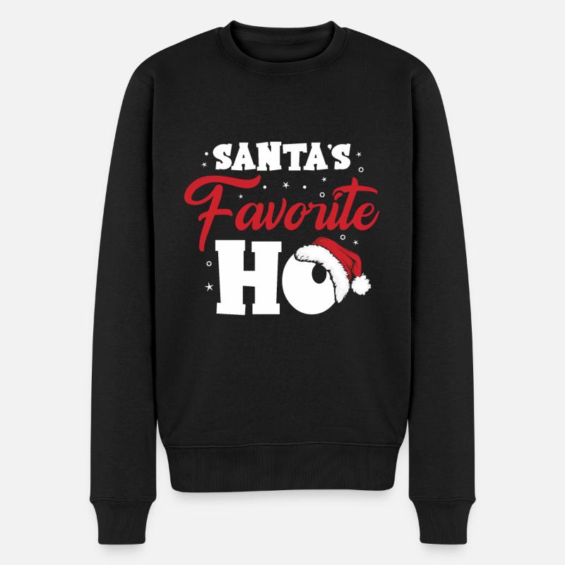 Santa's Favorite Ho - Männer Premium Bio Pullover - Schwarz