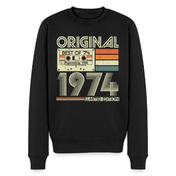 1974 Vintage Retro Jahrgang Geburtstag Geschenk - Männer Premium Bio Pullover - Schwarz - Vorne - Nico (187cm)